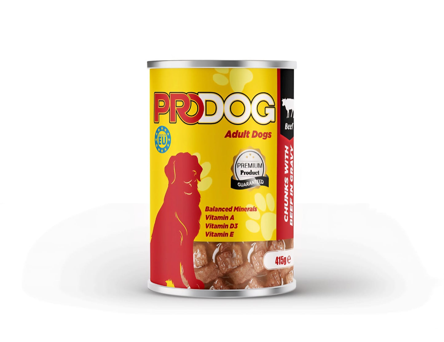 Prodog wet food chunks with beef for adult dog