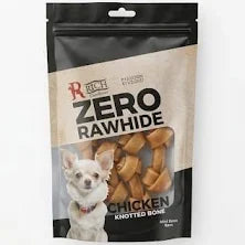 Rich Excellence Zero Rawhide Chicken mini knotted bone Dog Treats 6pcs