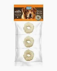 Orgo small White Donut Shaped Rawhide Dog Chew Treats 3 per pack