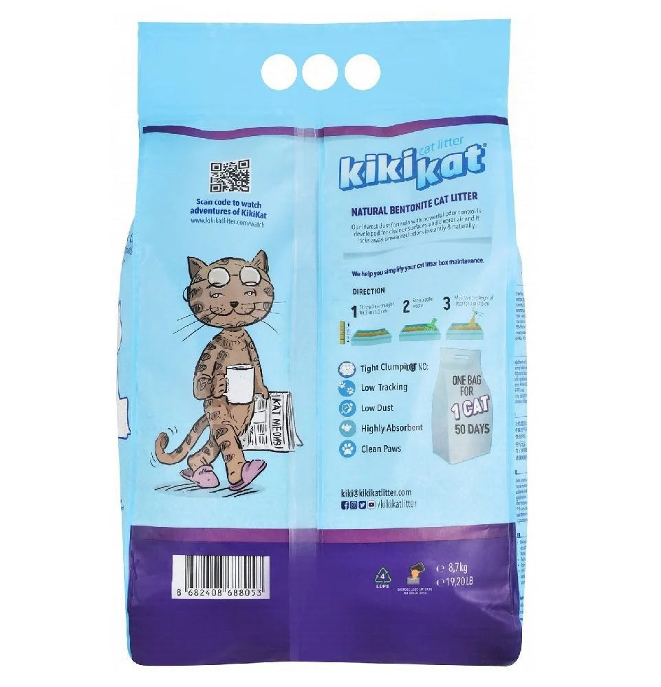 Kiki Kat Bentonite Clumping Cat Litter Lavender Scent 5L