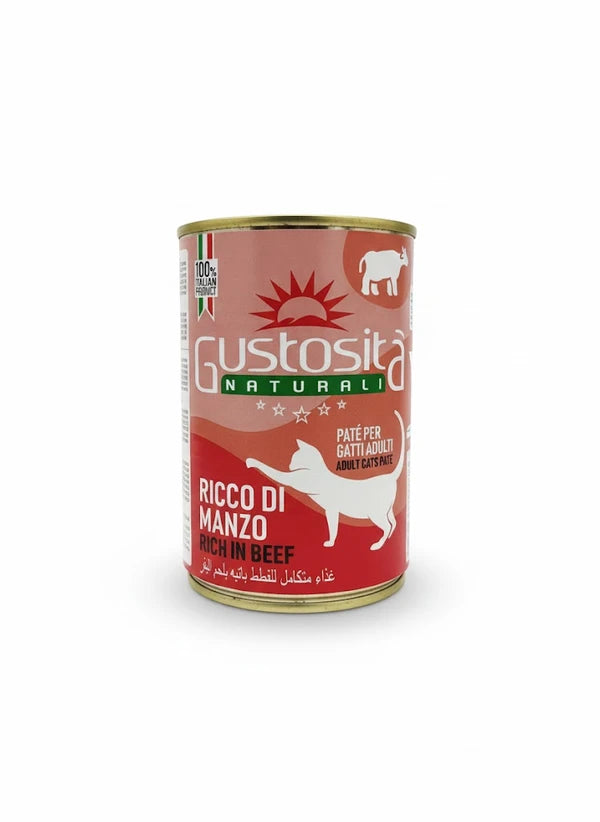 Gustosita wet pate with beef for cats 400g