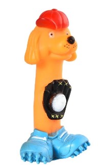 Naomi Blue & Orange Dog Shaped Chew Toy