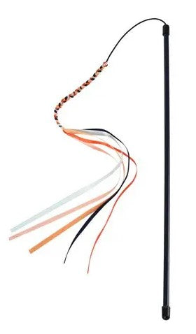 Naomi Black Wand Cat Teaser Toy with Ribbons