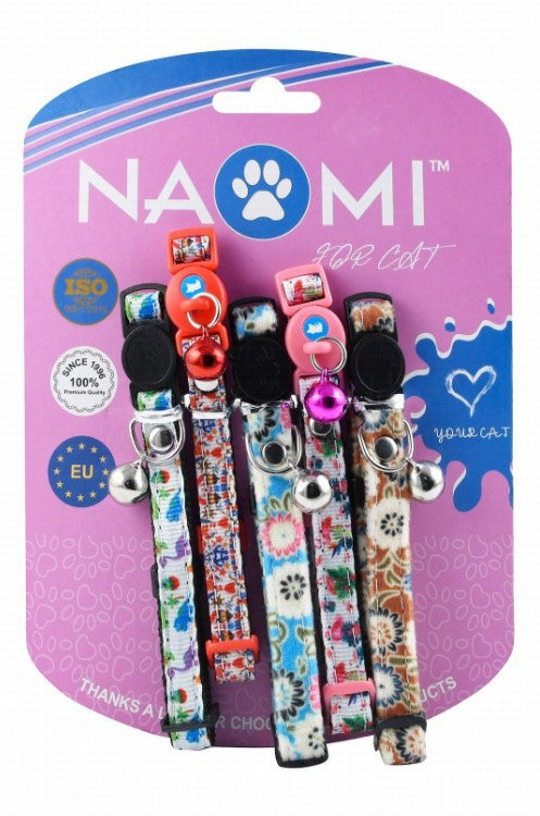Naomi Assorted Cat Collars with Bells 5 pcs