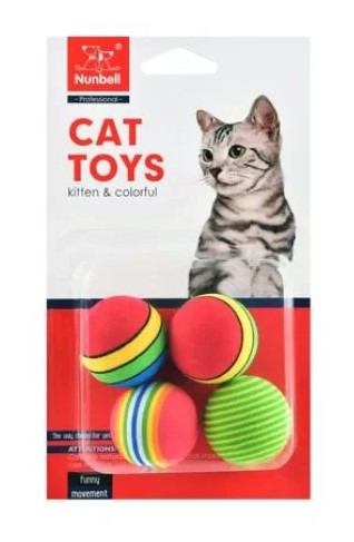Nunbell Assorted Ball Cat Toys4 per pack
