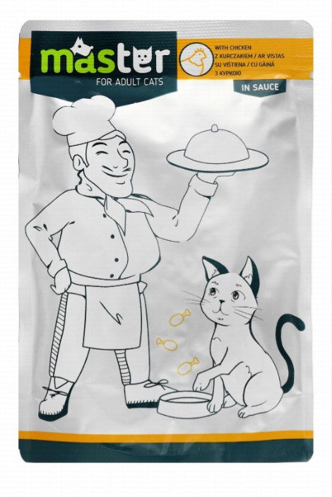 Master Complete Wet Food with Chicken in Sauce for Adult Cats 80g