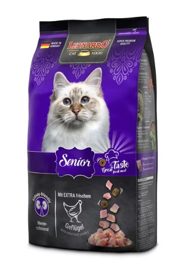 leonardo  dry cat food with poultry senior 1.8 kg