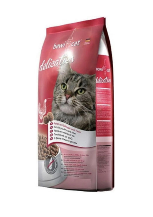 Bewi Cat Delicaties Dry Food with Chicken & Rice for Adult Cats (1+ Years) 10kg