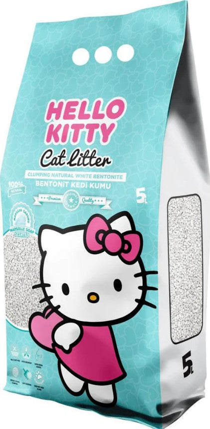 Hello Kitty White Bentonite Clumping Cat Litter Marseille Soap Scent 5L