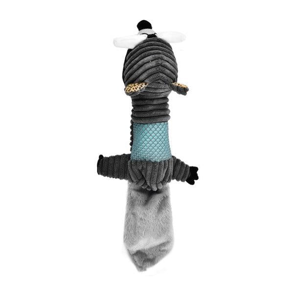 Soleil Gray & Turquoise Skunk Shaped Dog Plush Toy
