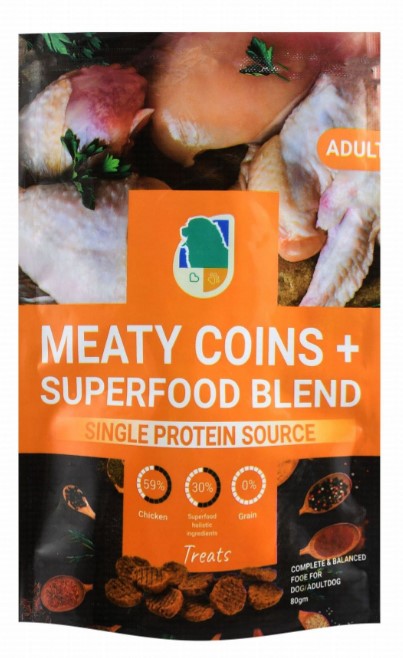 Rich Meaty Coins Plus Treats with Chicken for Adult Dogs