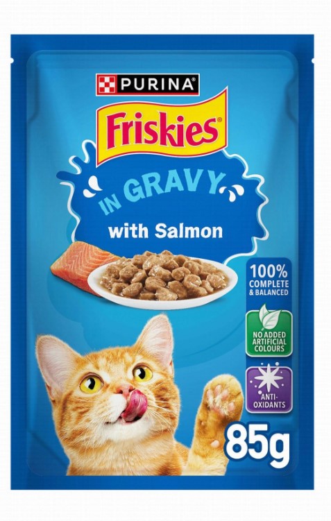 Purina Friskies Wet Cat Food with Salmon in Gravy - colorants free 85g