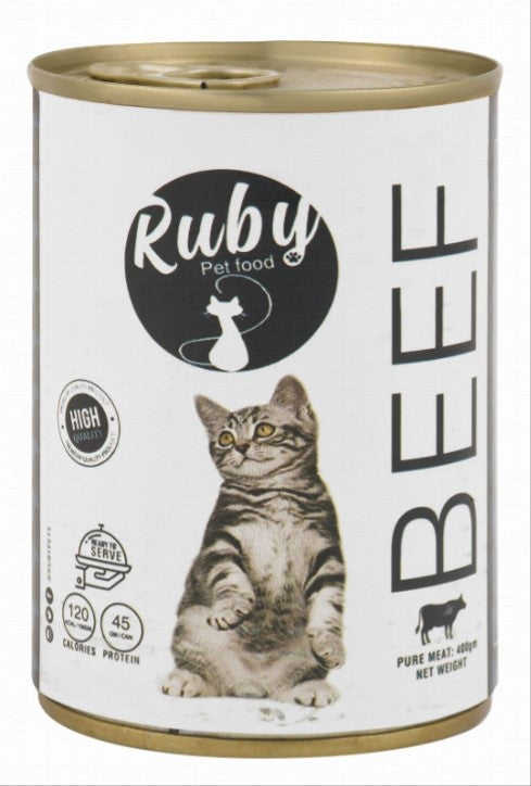 Ruby Wet Food with Beef for cat  400 gm