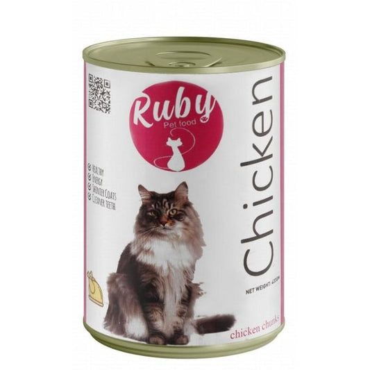 Ruby Wet Cat Food with Chicken Chunks 400g