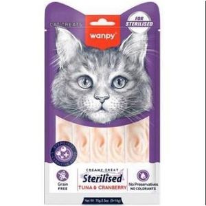 Wanpy Creamy Turkey & cranberry Sterilised Treats for All Cats (5 Pieces)