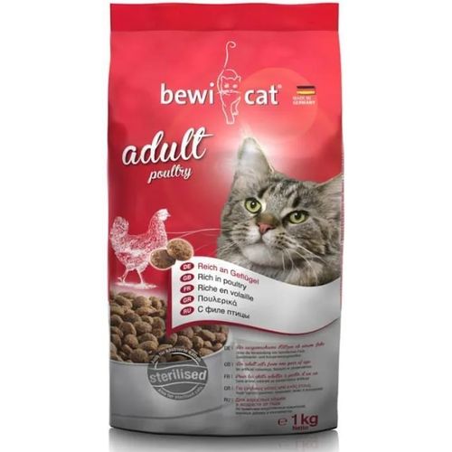 Bewi Cat Dry Food with Poultry for Regular & Sterilised Adult Cats (1+ Years) 1 kg
