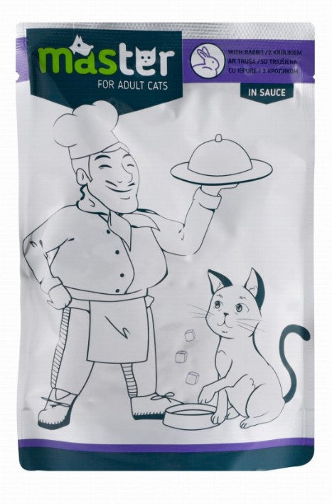 Master Complete Wet Food with Rabbit in Sauce for Adult Cats 80g