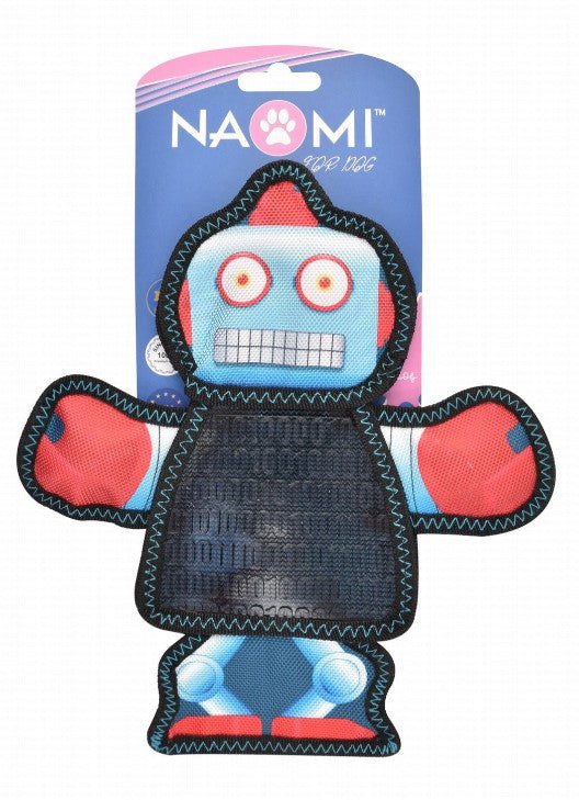 Naomi Blue & Red Robot Plush Dog Toy