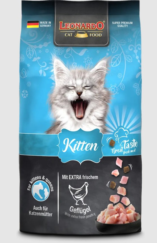 leonardo  dry cat food with poultry kitten 300 gm