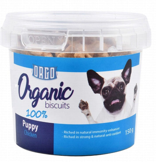 Orgo Organic Biscuit Treats with Chicken for Puppies 150GM