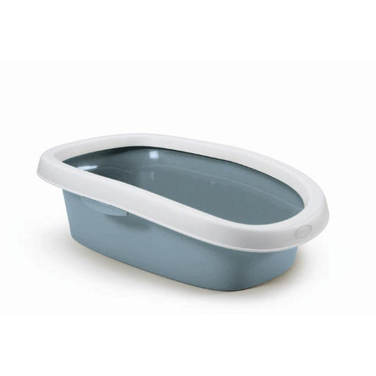 Stefanplast Large gray & White Pet Litter Tray with Rim
