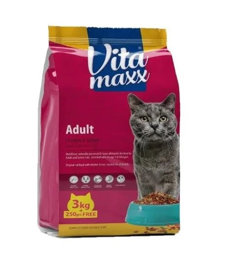 Vita Maxx Dry Food with Chicken & Turkey for Adult & Senior Cats 3kg