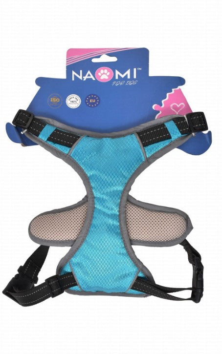 naomi small turquoise & gray dog harness