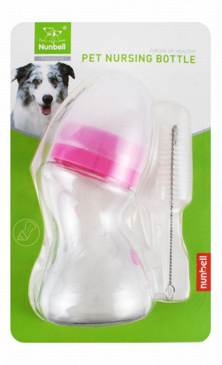 Nunbell Purple Pet Nursing Bottle with Cleaning Brush