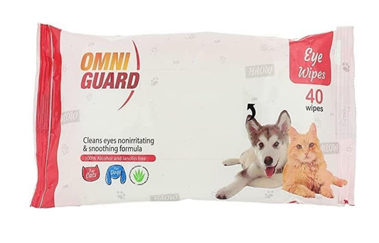 Omni Guard Cats & dogs eye Wipes - 40 PCS ( red )