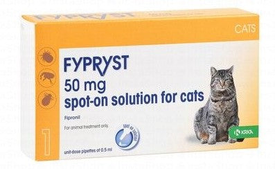 Fypryst 50mg Fipronil Anti-Fle  Tick & Lice Spot-On Solution for Cats