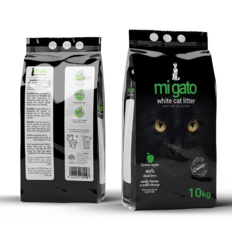 Mi Gato White Clumping Cat Litter Green Apple Scent10 kg