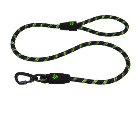 DOCO Black & Green Reflective Rope Dog Leash (150x1.3cm)