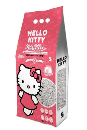 Hello Kitty White Bentonite Clumping Cat Litter Baby Powder Scent 5L