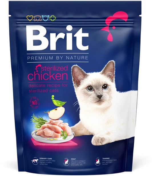 Brit dry food with chicken for sterilized cat 300g