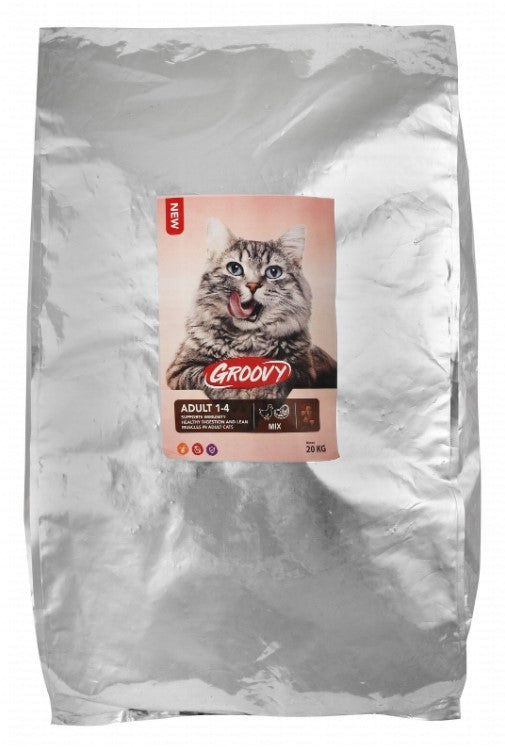 Groovy Dry Food with Chicken & Meat for Adult Cats (1-4 Years)20 kg