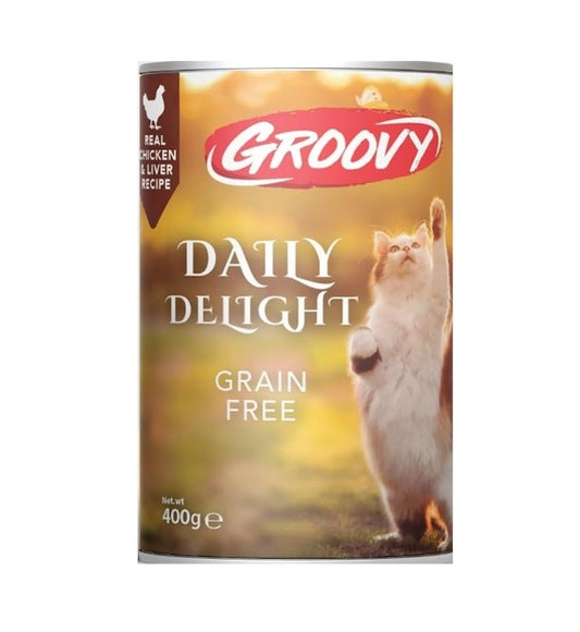 Groovy Daily Delight Wet Cat Food with Chicken & Liver 400GM
