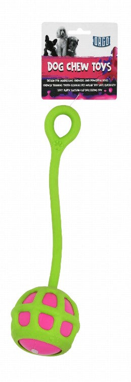 Orgo Green & Pink Ball Dog Chew Toy