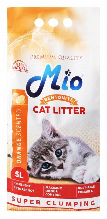 Mio Bentonite Super Clumping Cat Litter Orange Scent - dust free5 L