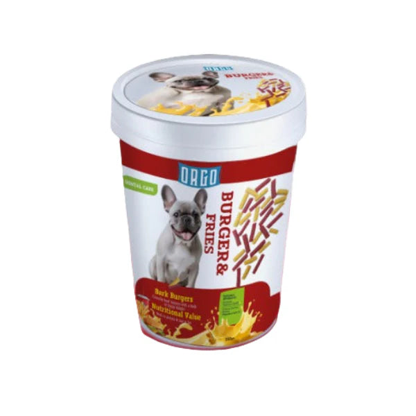 Orgo jar treats burger & fries for dog 325gm