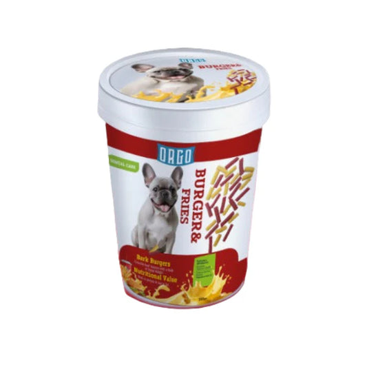 Orgo jar treats burger & fries for dog 325gm