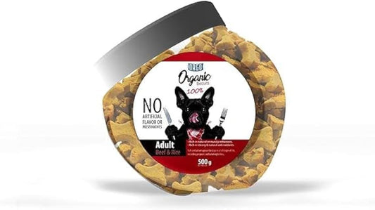 Orgo Organic Biscuit Treats with beef & Rice for Adult Dogs 500gm