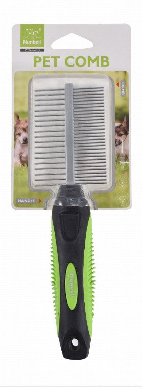 nunbell green&black double sided pet brush