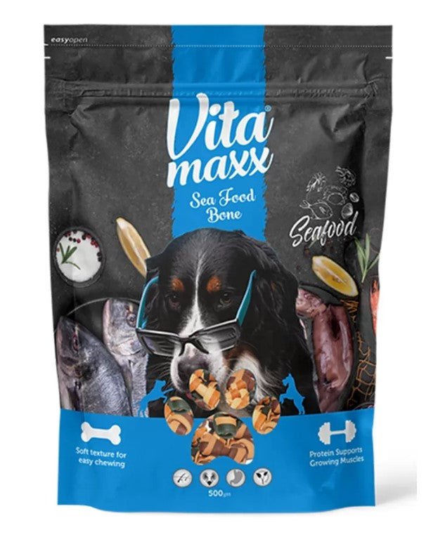Vita Maxx Bone Shaped Dog Treats with Seafood