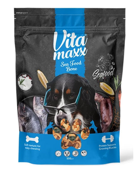 Vita Maxx Bone Shaped Dog Treats with Seafood