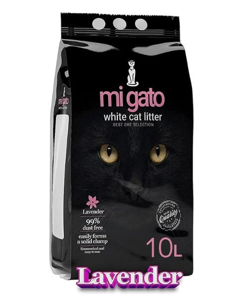 Mi Gato White Clumping Cat Litter Lavender Scent10 kg