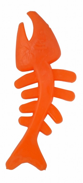 Orgo Orange Fish Bone Shaped Dog Chew Toy