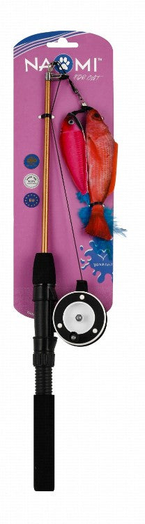Naomi Black Fishing Rod Cat Teaser Toy