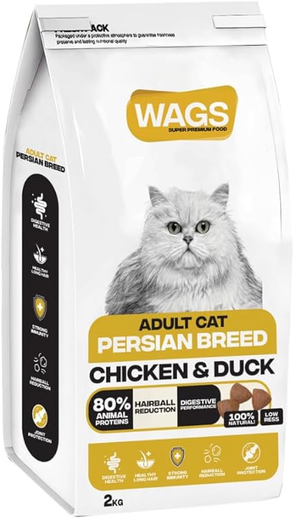 Wags Persian Dry Food with Chicken & Duck for  Adult Cats 2kg