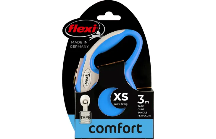 Flexi comfort xsmall white & blue 3m Retractable Tape Leash for Dogs (Up to 12kg)