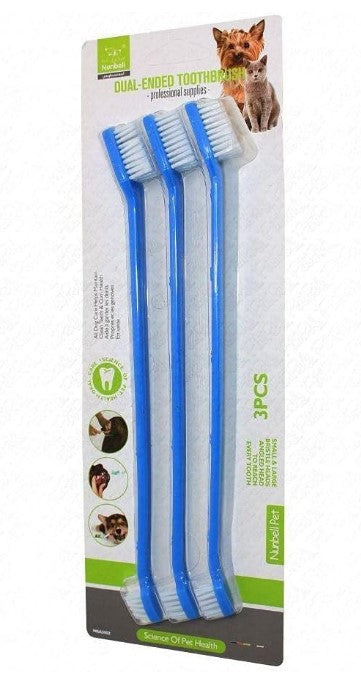 Nunbell Dual Ended Toothbrushes for Dogs3 per pack